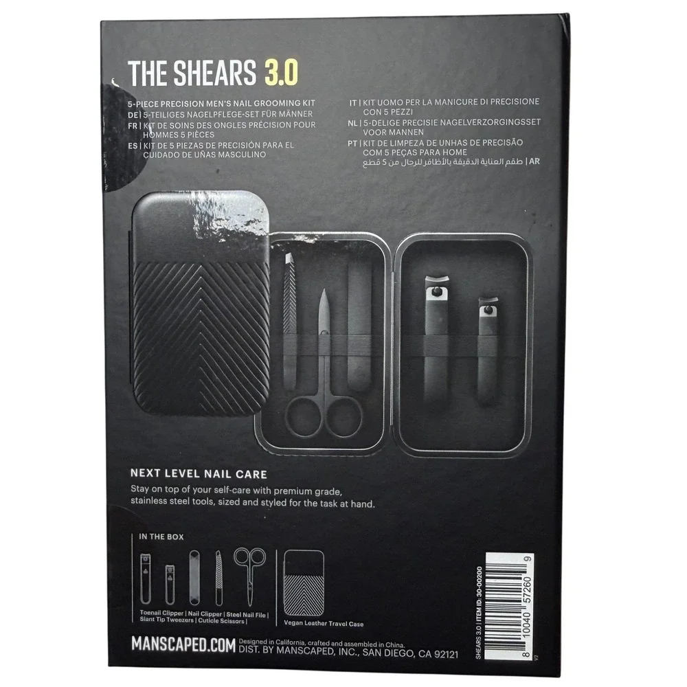 Manscaped The Shears 3.0 Men's Nail Grooming Kit 5 Piece NEW Travel Case